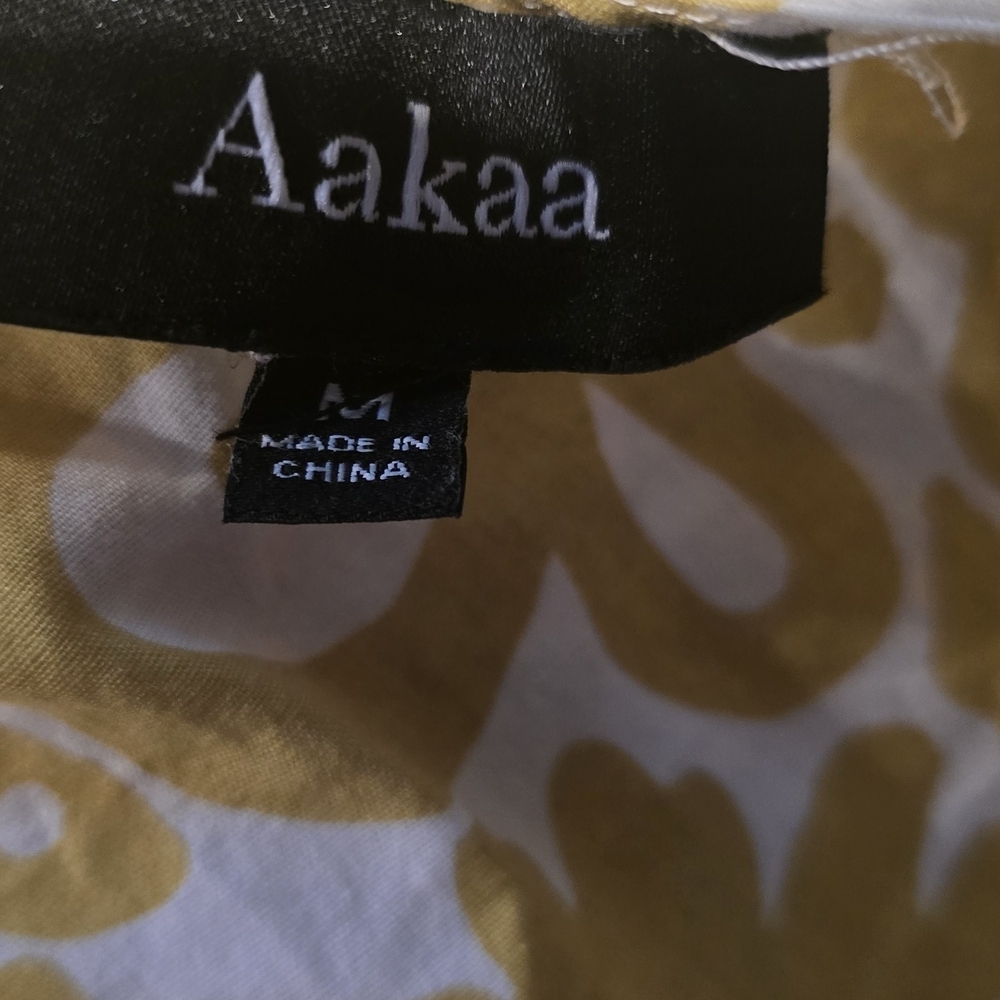 Aakaa Leopard Rope Tie Dress In Yellow - Picture 5 of 5